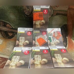 Lot of 7 Packs (6 strings per pack) LED Fairy String Lights Warm White NEW FEIT